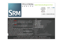 Tablet Screenshot of elogistics.pegatroncorp.com